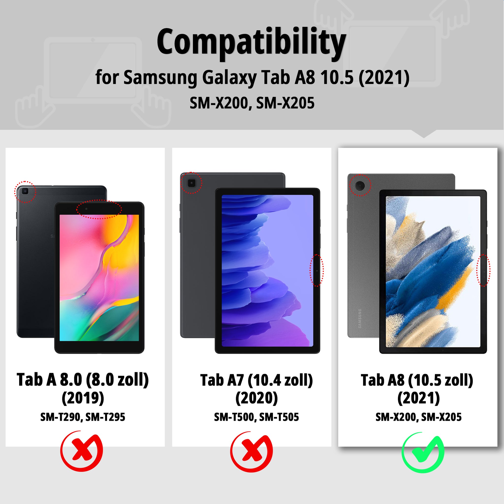 CACOE Case for Samsung Galaxy Tab A8 10.5 2021 Tablet (SM-X205N/ ‎X200N)