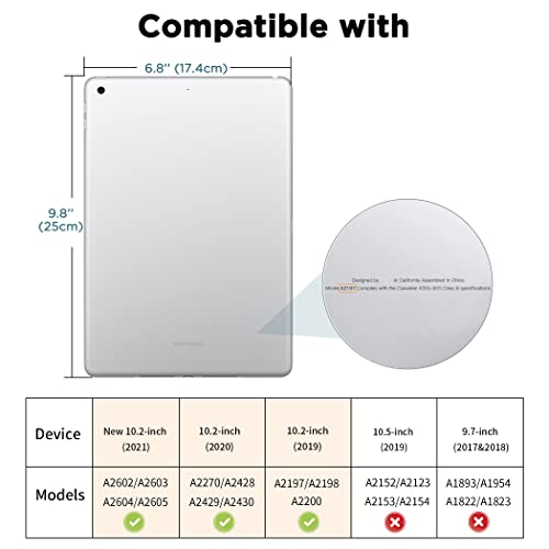 CACOE Case Compatible with iPad 9th Gen 2021/ iPad 8th Gen 2020/ iPad 7th Gen 2019 10.2  inch