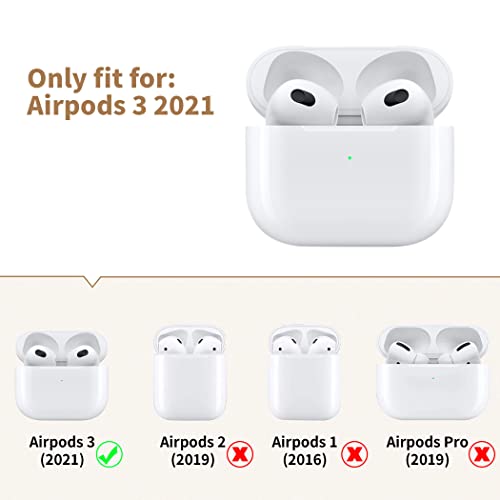 CACOE Case for AirPods 3,  Air Pod 3 Gen Cute Accessories with Pearl Keychain