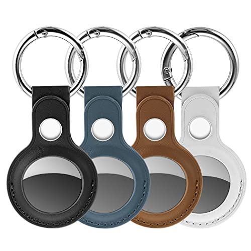 CACOE Air Tag Holder Airtags Keychain 4 Pack Leather Case