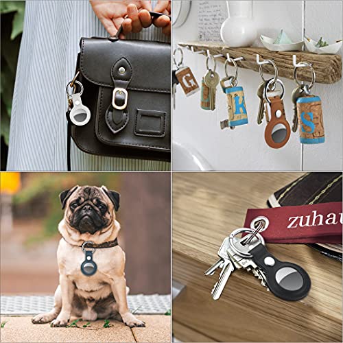 CACOE Air Tag Holder Airtags Keychain 4 Pack Leather Case
