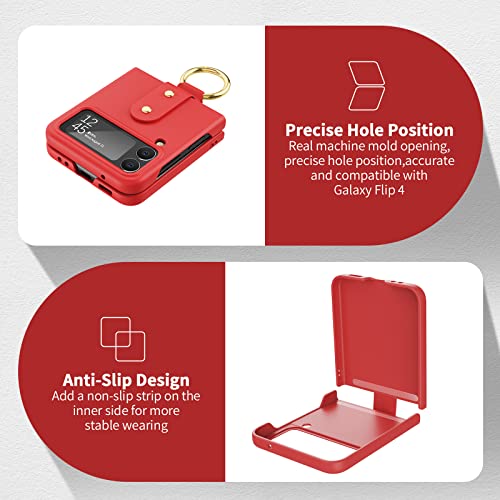 Case for Samsung Galaxy Z Flip 4 5G with Ring Kickstand