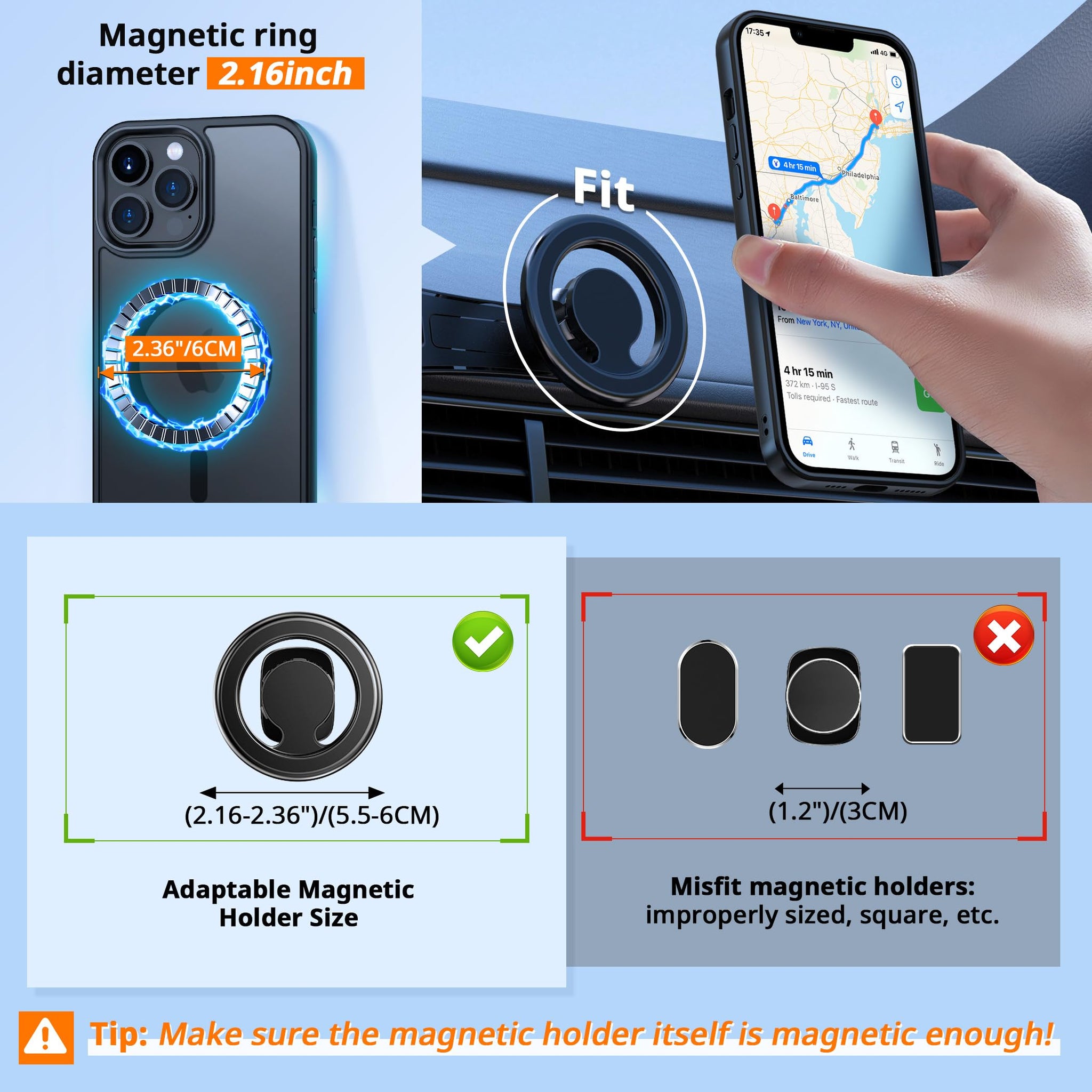 CACOE Magnetic Case for iPhone 13 Pro Max 6.7 inch-Compatible with MagSafe & Magnetic Car Phone Mount,Anti-Fingerprint TPU Thin Phone Cases Cover Protective Shockproof(Black)